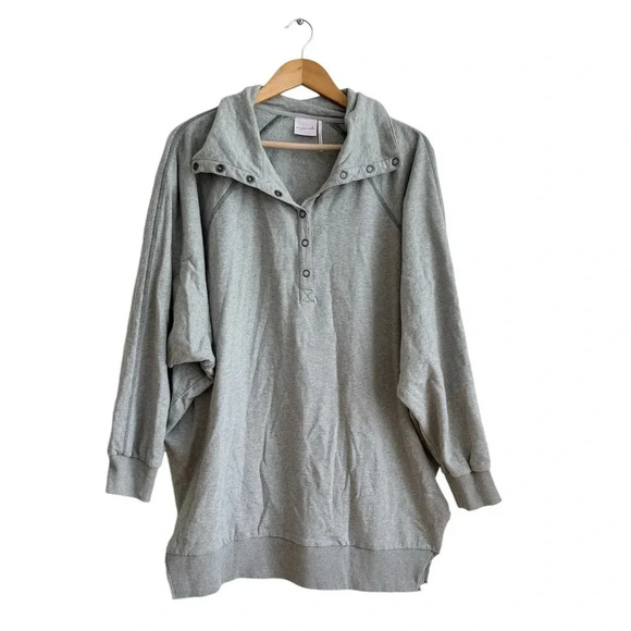 Out From Under Urban Outfitters Medium Parker Fleece Snap Oversized Sweatshirt - Picture 2 of 9